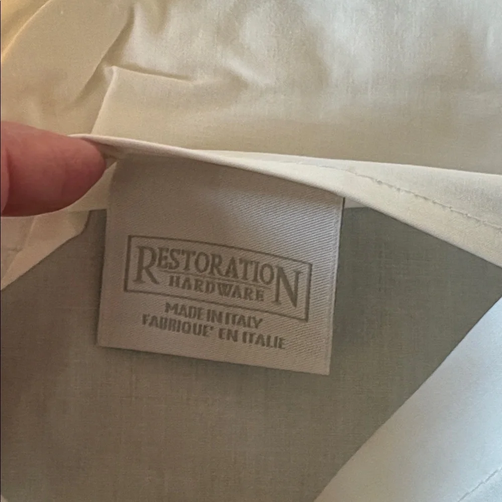 New in bag Restoration Hardware 12” x 18” Italian Banded Santeen Pillow Shams